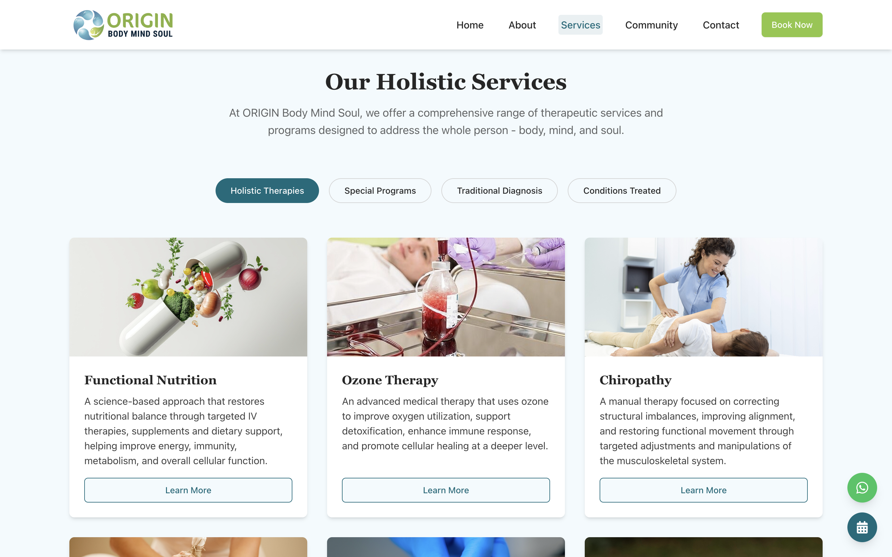 Origin Body Mind and Soul Website